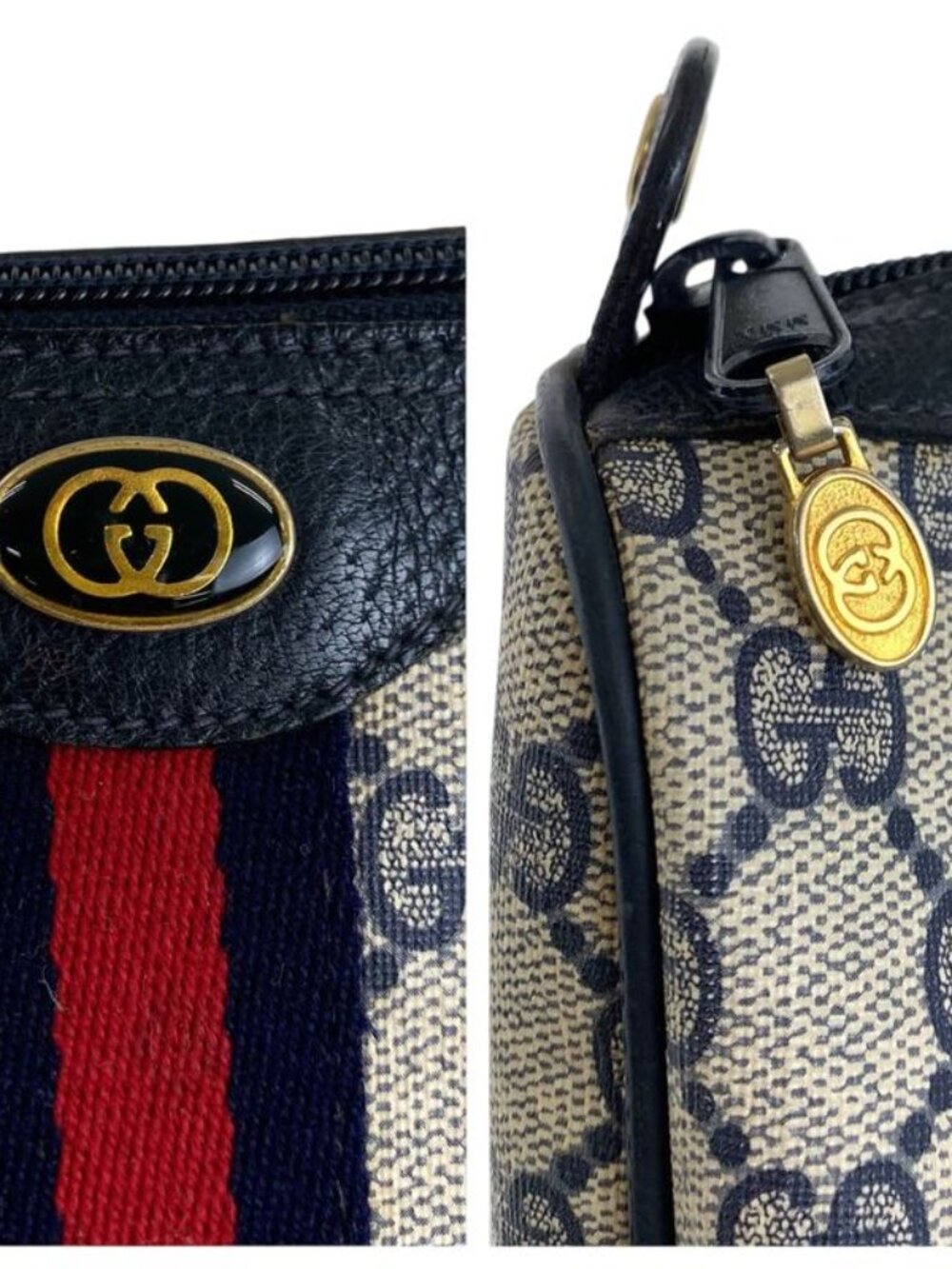 Gucci Vintage Sherry Line Gray GG Supreme Canvas 41 02 017 Clutch Second - Picture 4 of 9